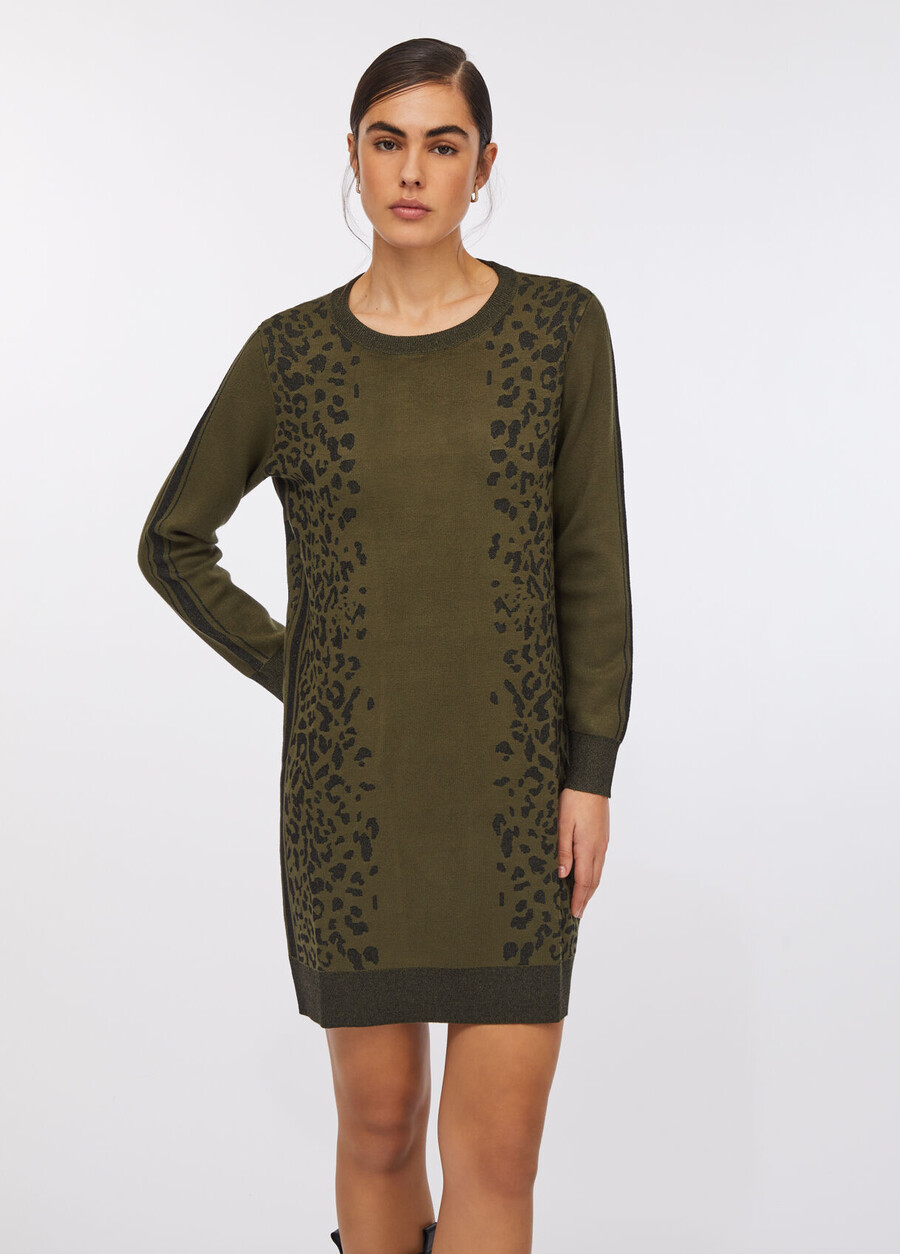 abito in maglia con motivo animalier