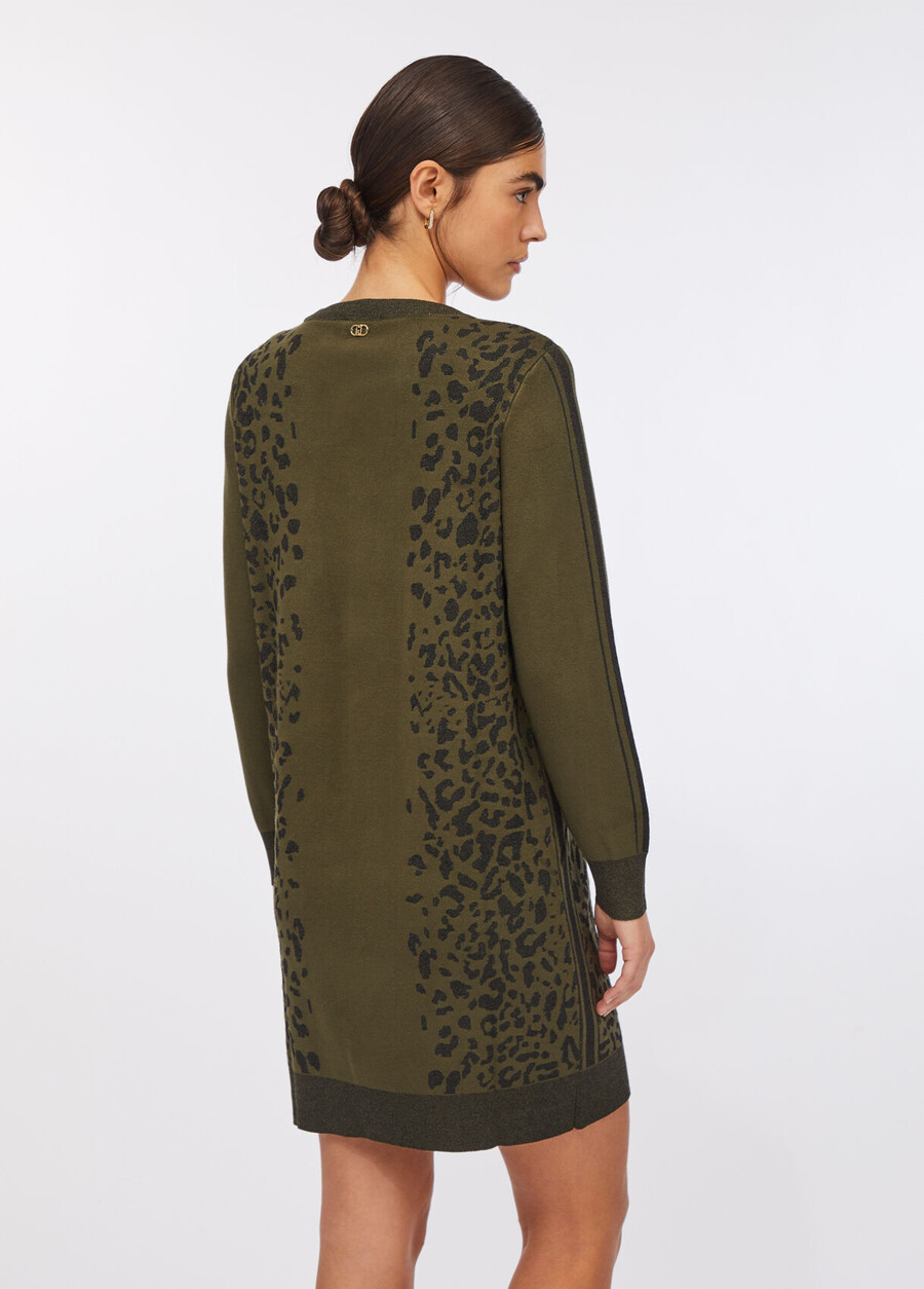 abito in maglia con motivo animalier