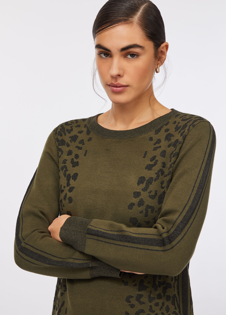 abito in maglia con motivo animalier