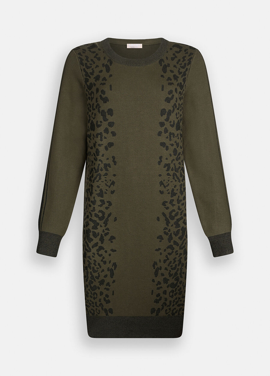 abito in maglia con motivo animalier