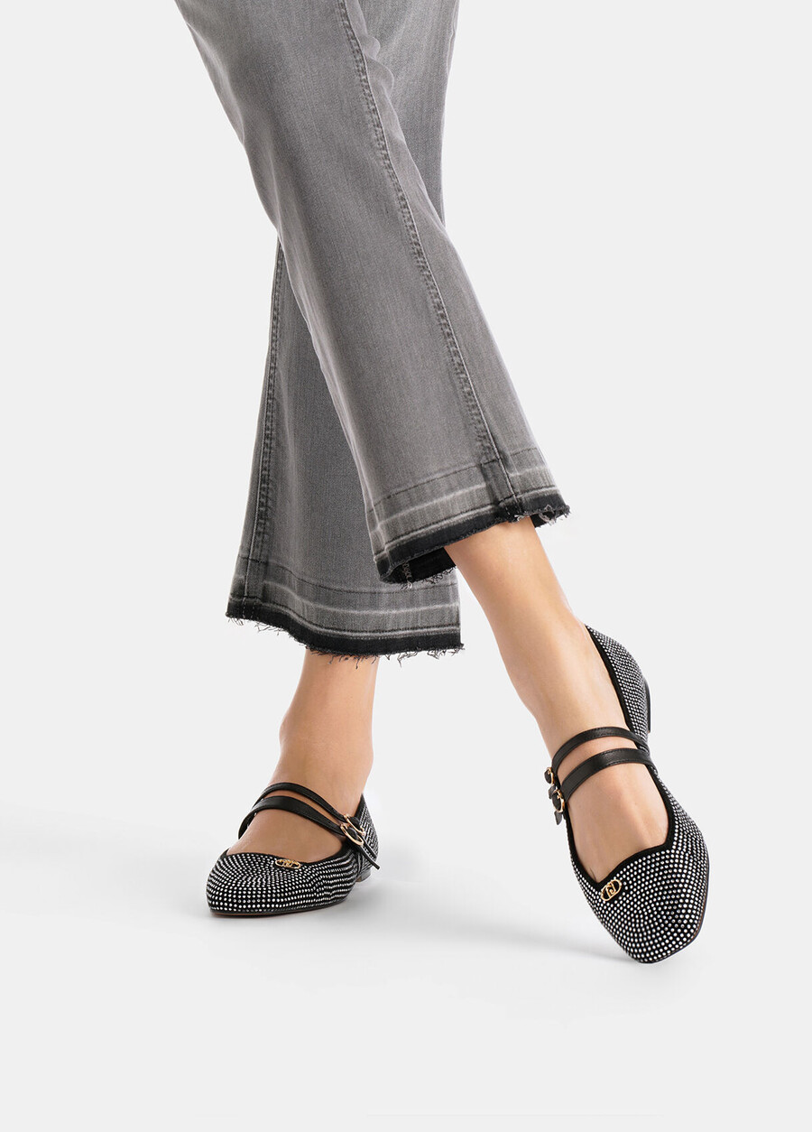 ballerine con strass all-over