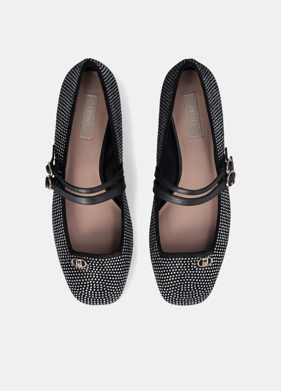 ballerine con strass all-over