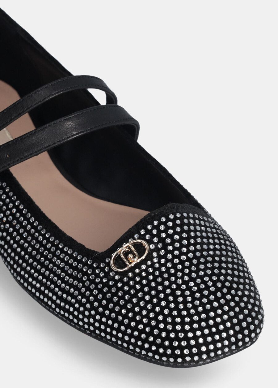 ballerine con strass all-over