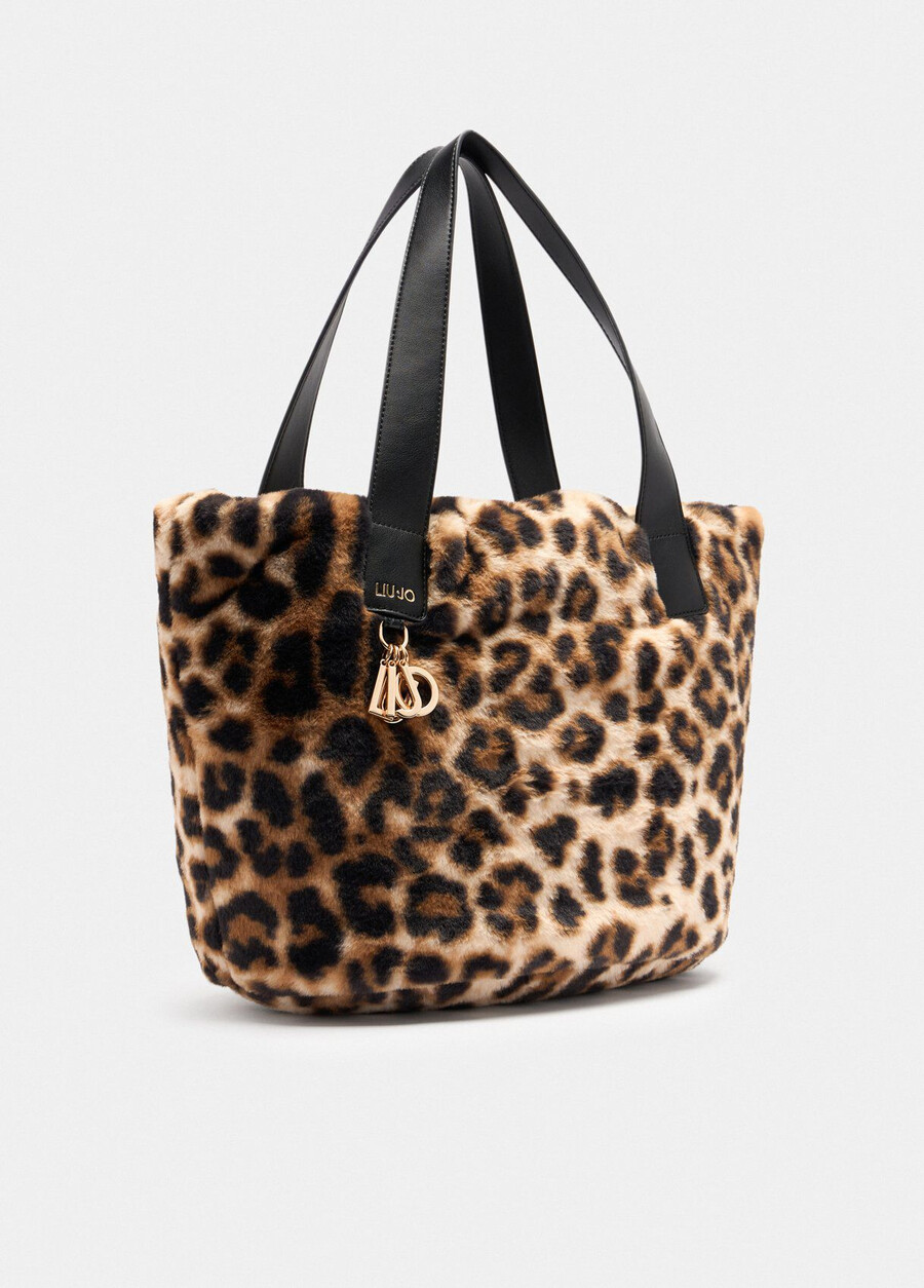 borsa hobo grande in pelliccia sintetica
