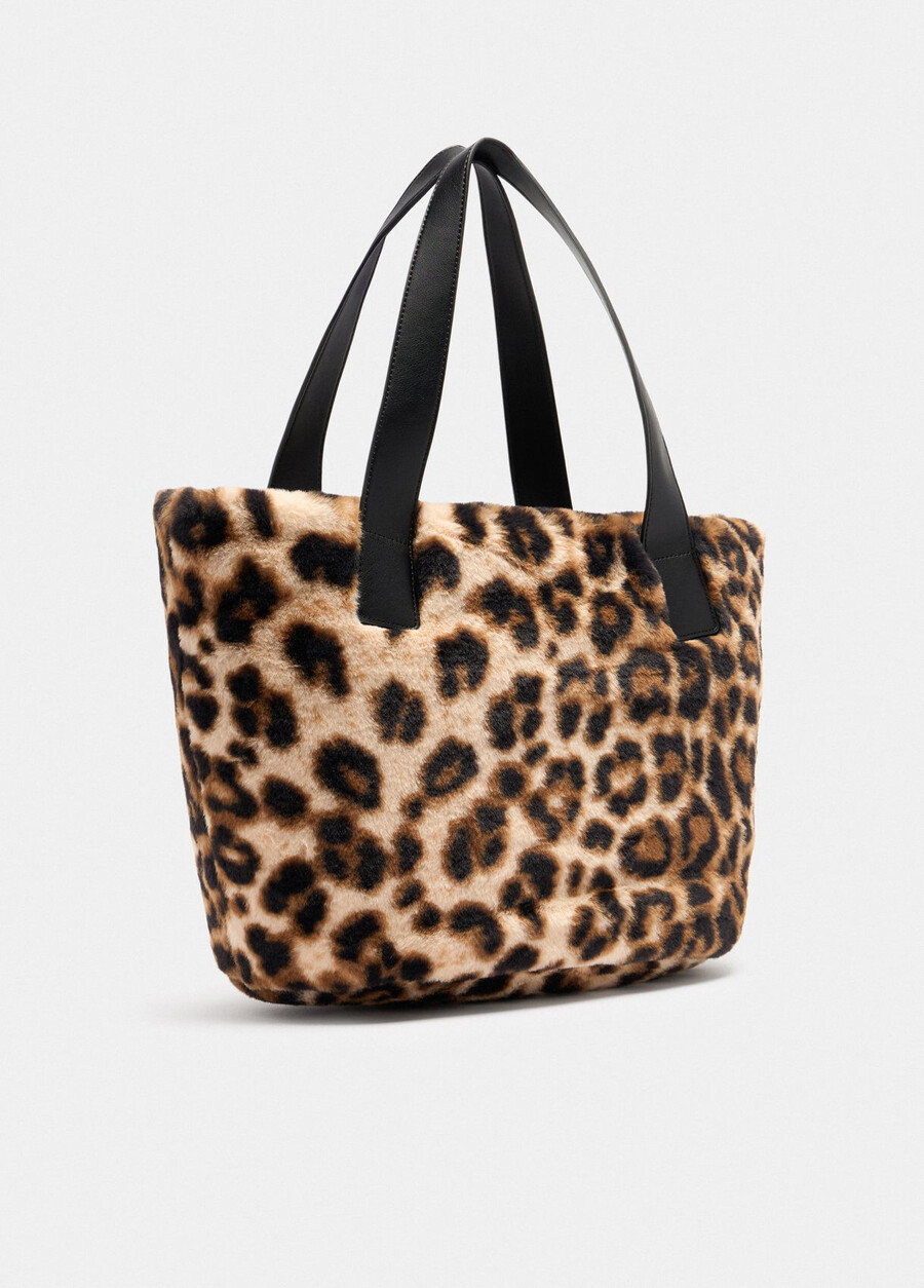 borsa hobo grande in pelliccia sintetica
