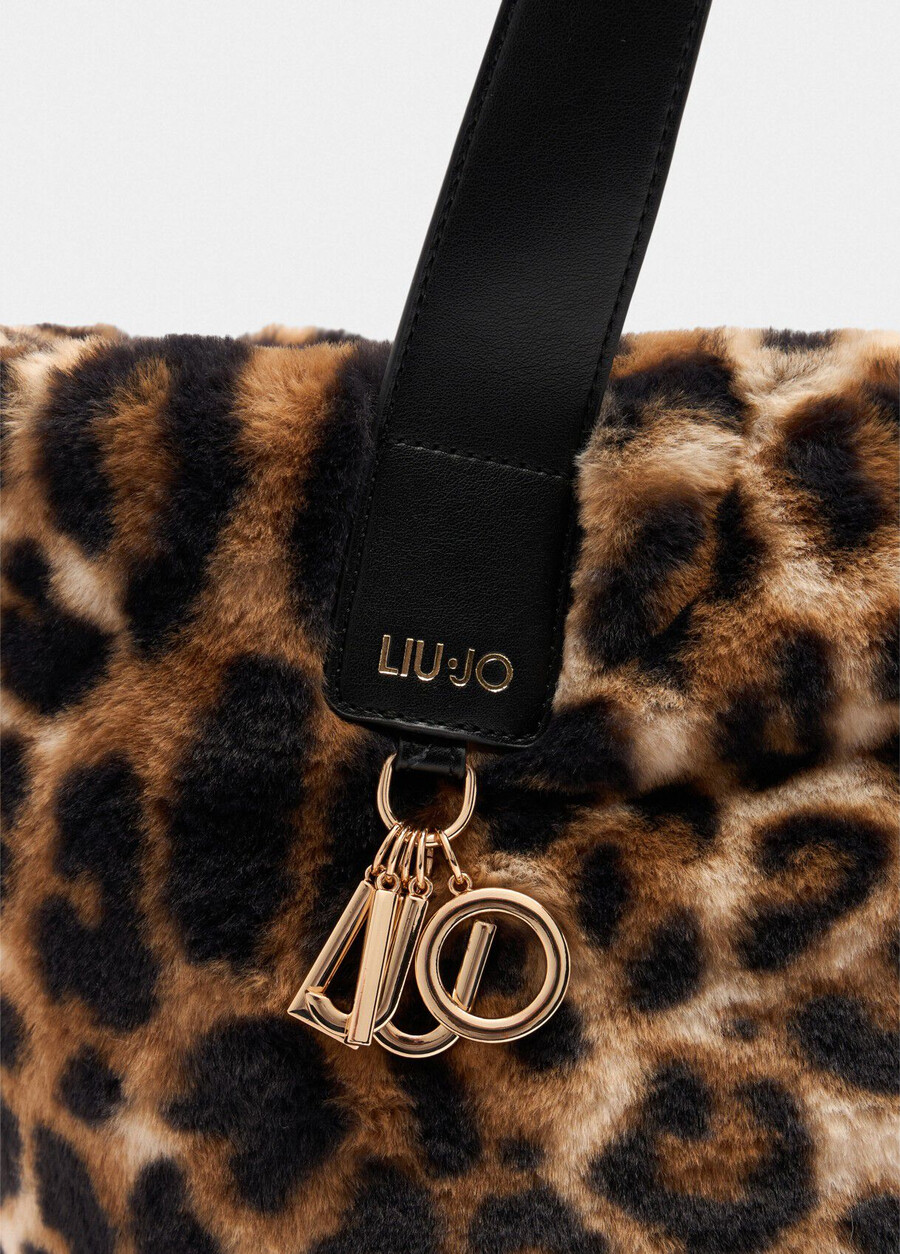 borsa hobo grande in pelliccia sintetica