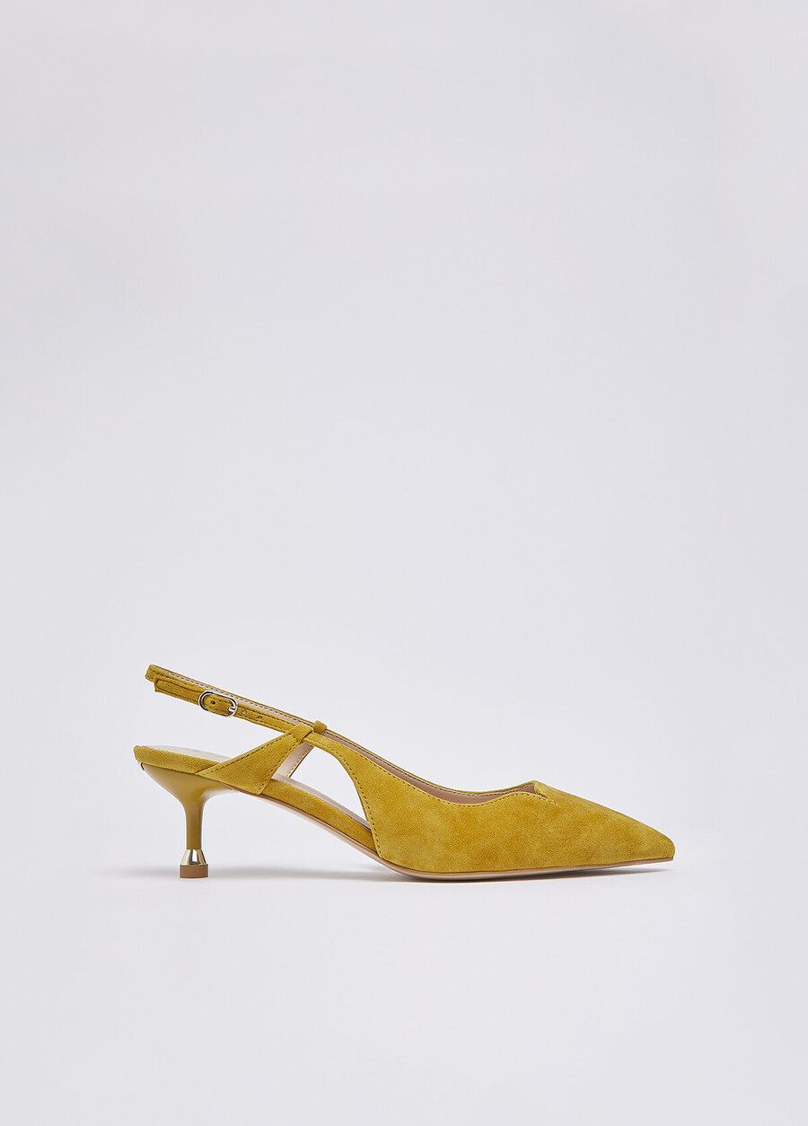 slingback in pelle scamosciata