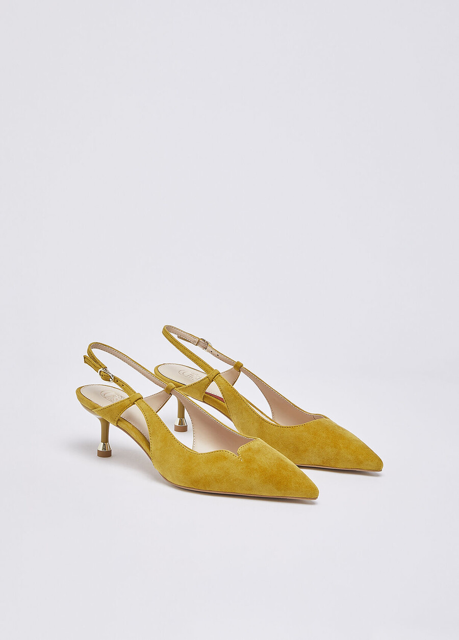 slingback in pelle scamosciata