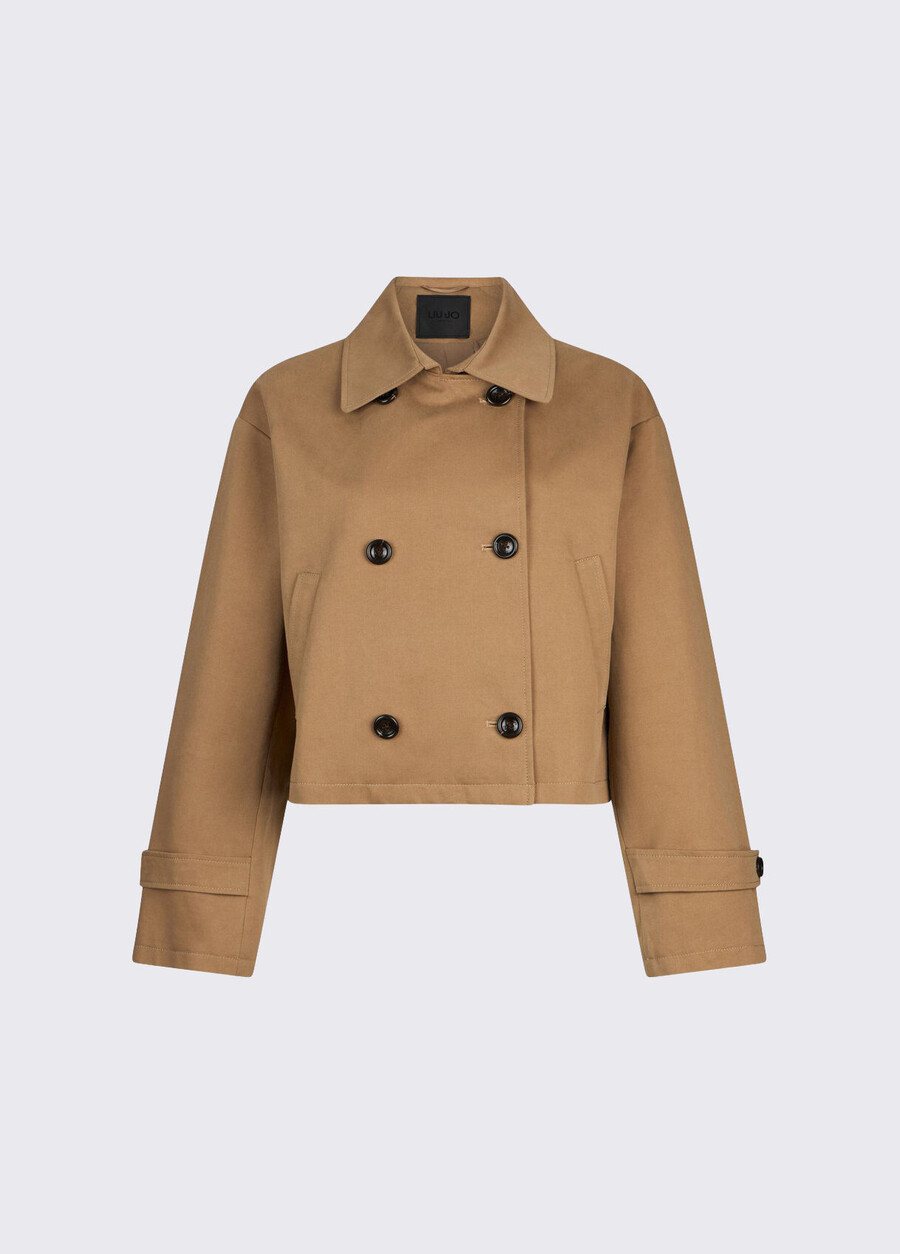 trench corto in gabardine