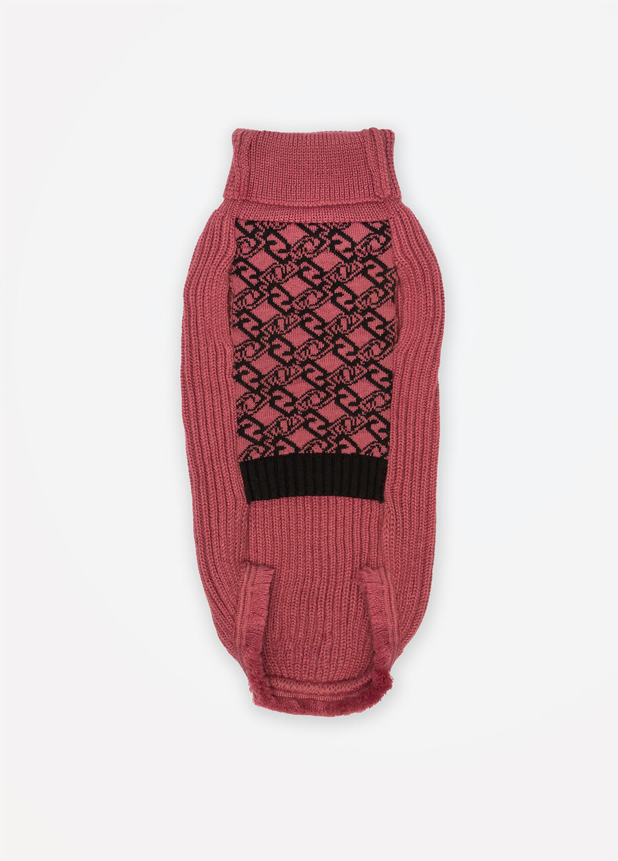 maglione a collo alto in lana e cashmere liu jo pets