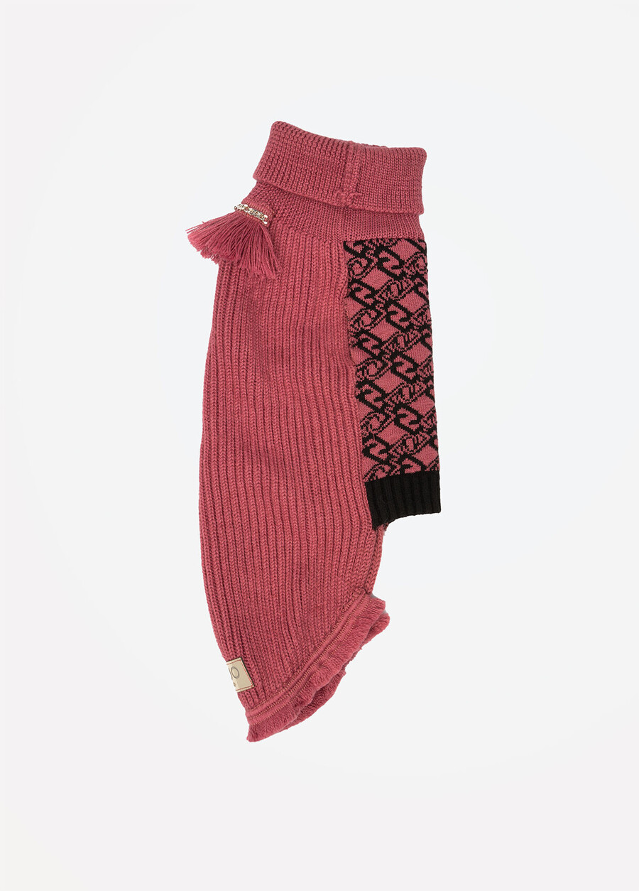 maglione a collo alto in lana e cashmere liu jo pets