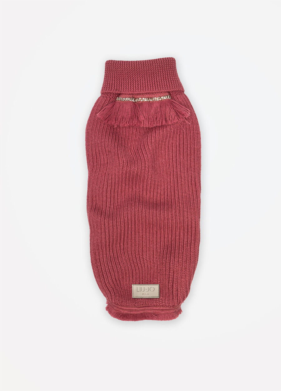 maglione a collo alto in lana e cashmere liu jo pets