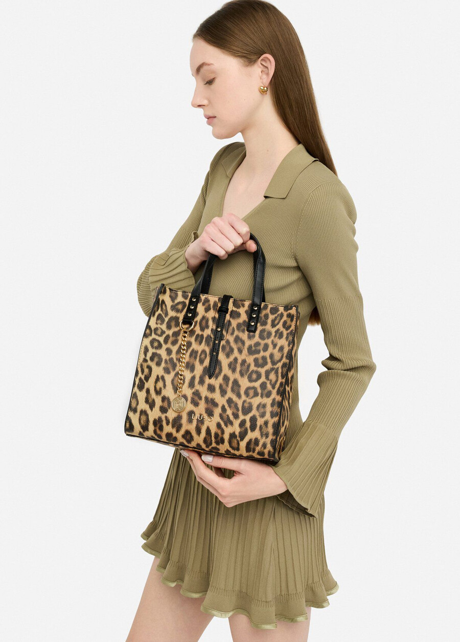 piccola borsa con stampa animalier