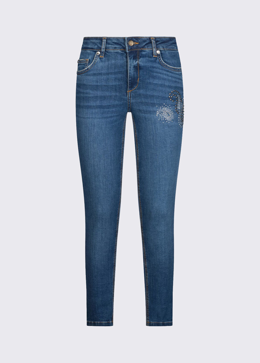 jeans skinny con strass