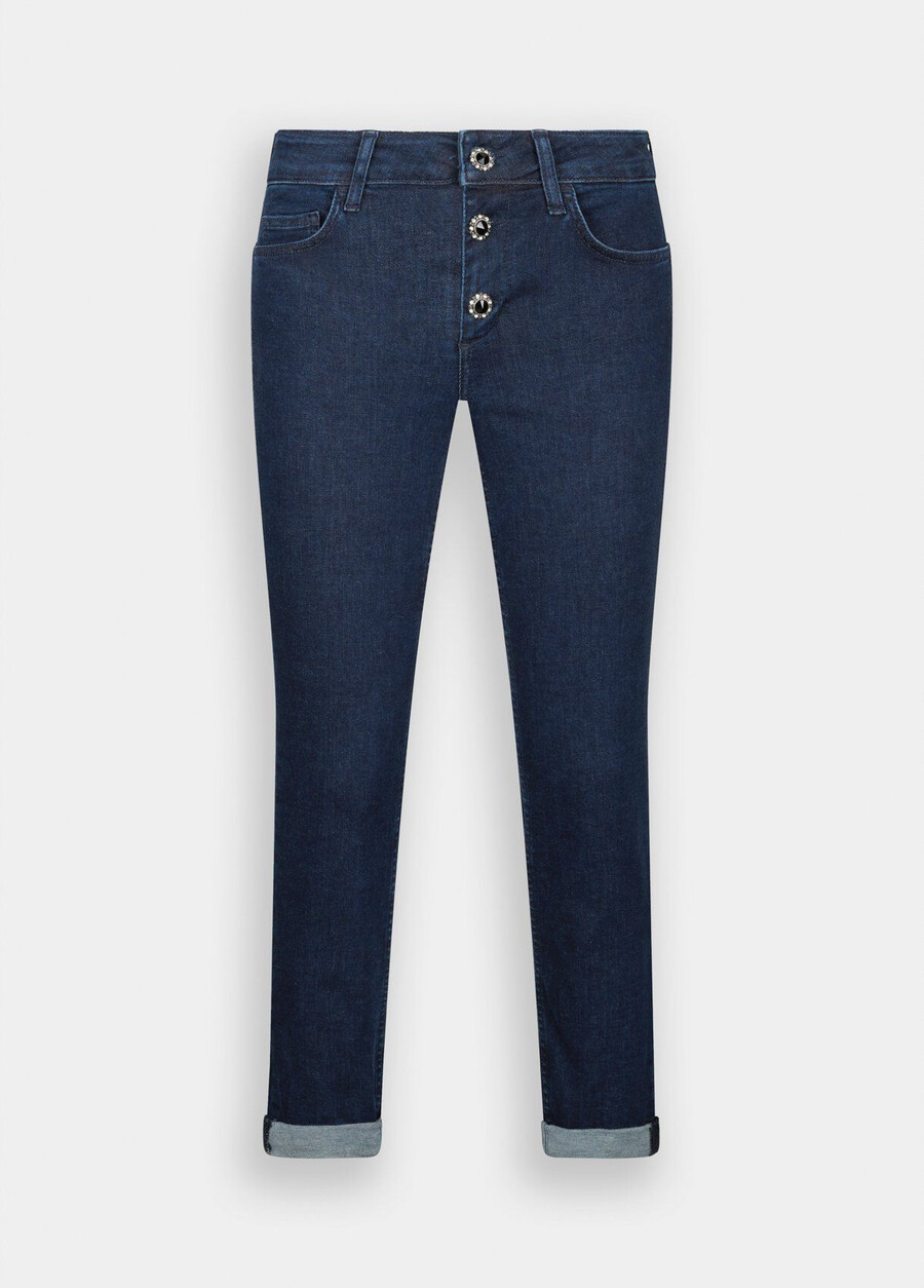 jeans skinny con risvolti