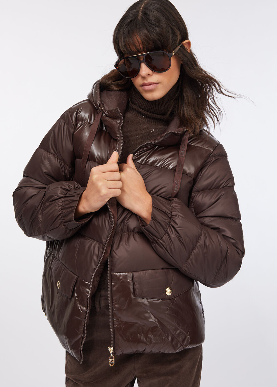 giacca in nylon trapuntato