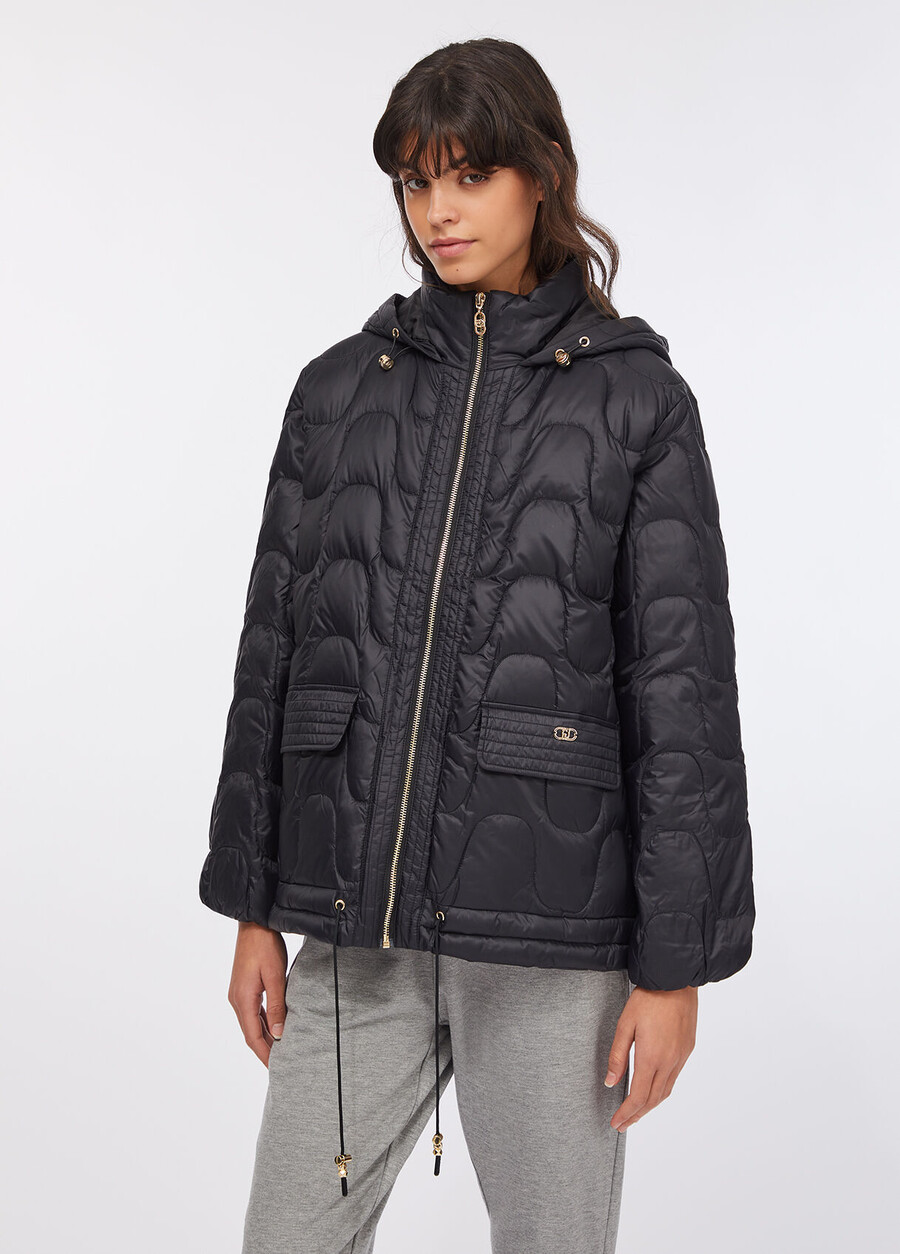 cappotto corto in nylon trapuntato