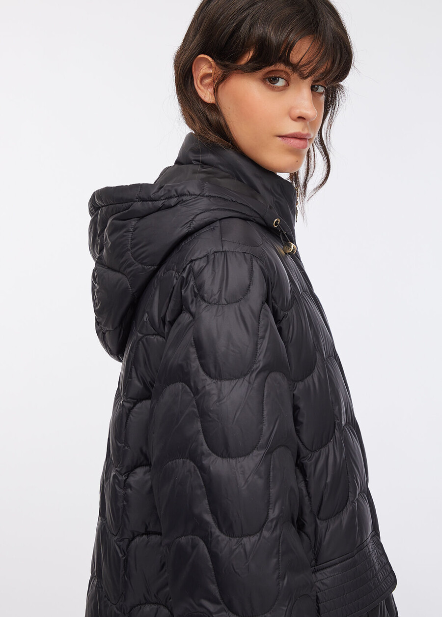 cappotto corto in nylon trapuntato