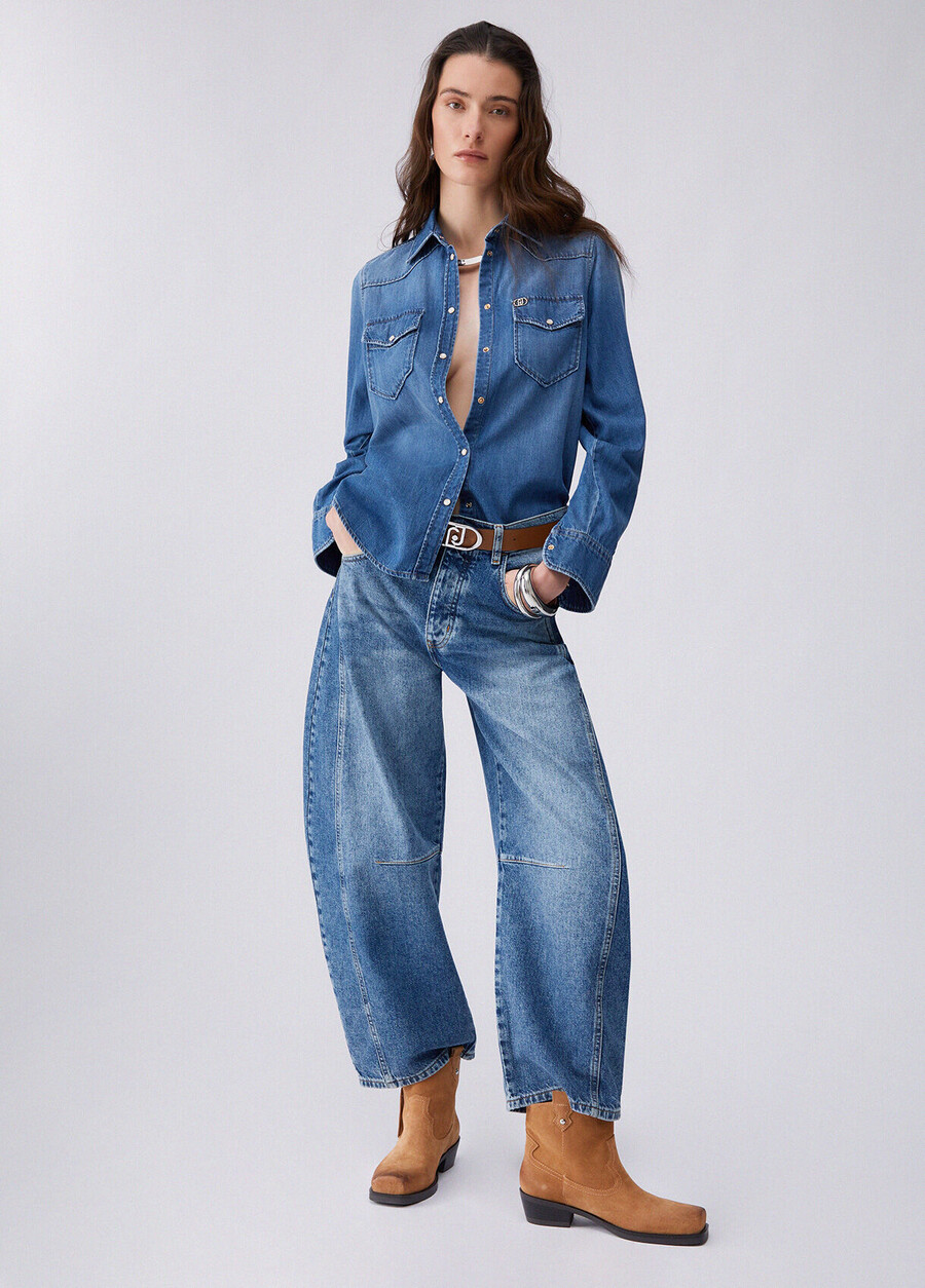 jeans a palloncino a vita bassa
