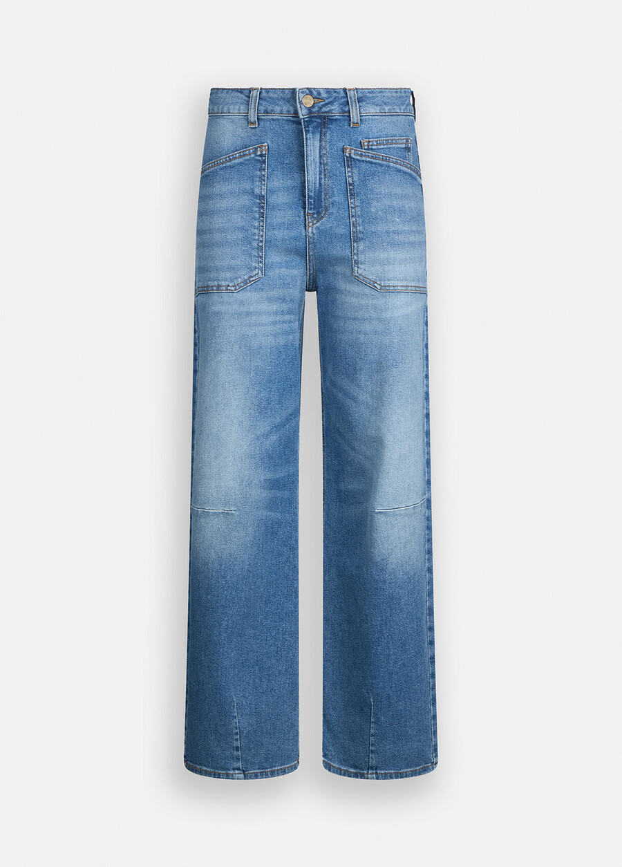 pantaloni a vita alta stile carota