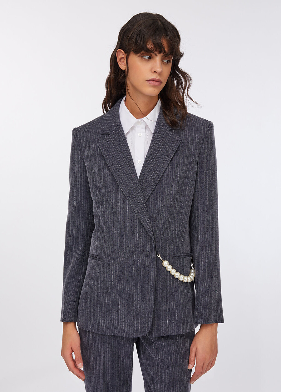 blazer in flanella gessata