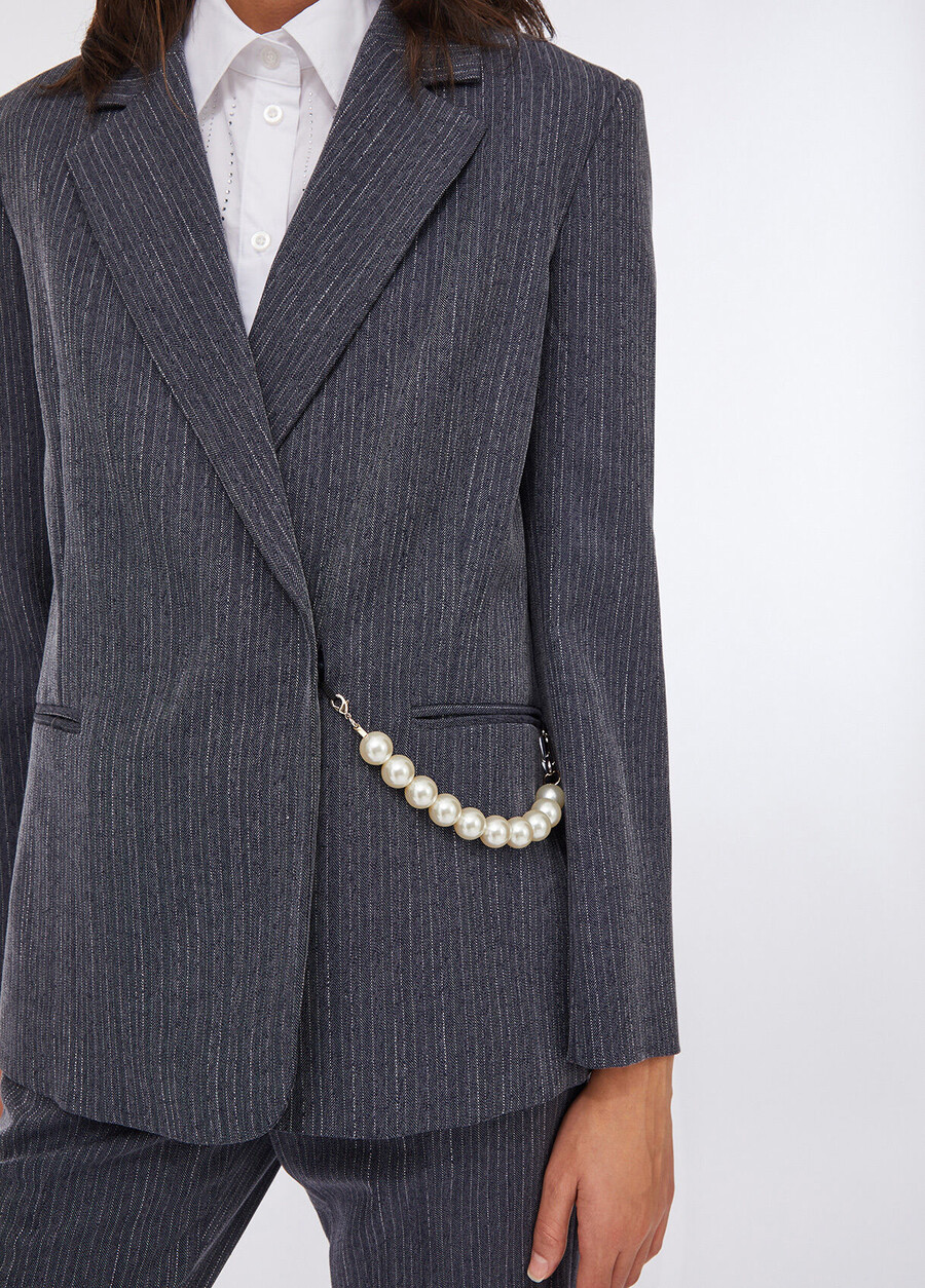 blazer in flanella gessata