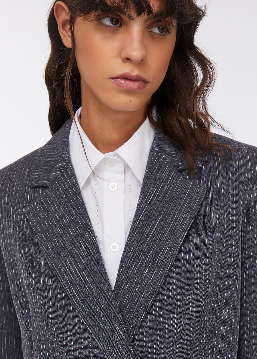 blazer in flanella gessata