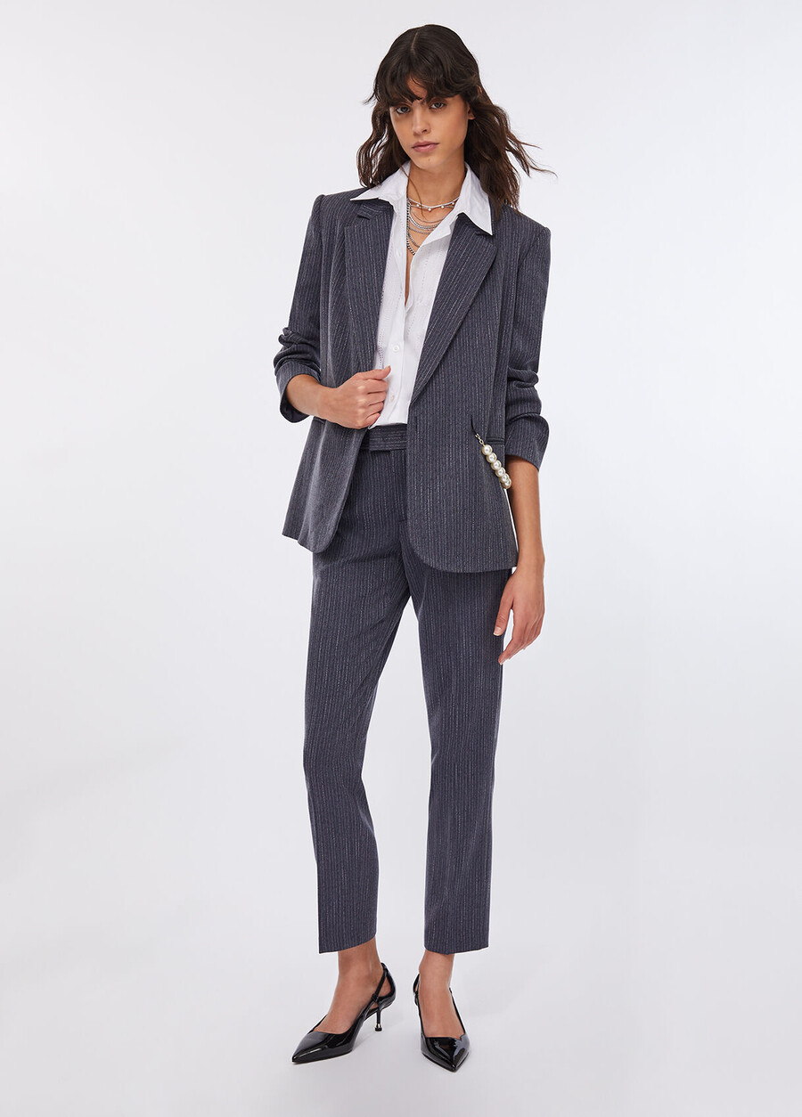 blazer in flanella gessata