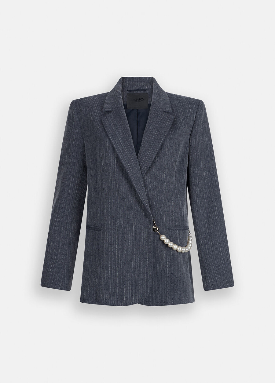 blazer in flanella gessata