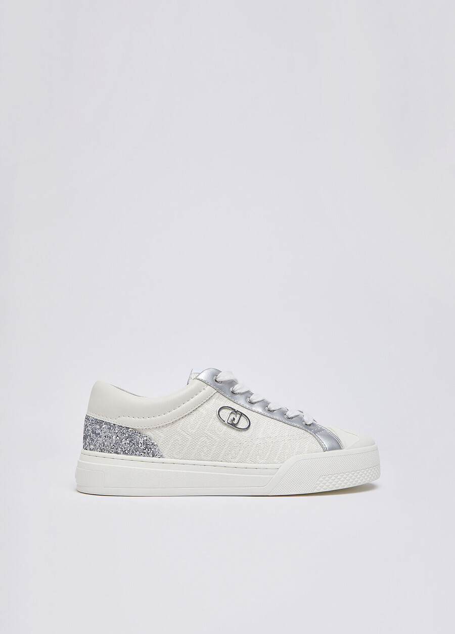 sneakers monogramma con glitter