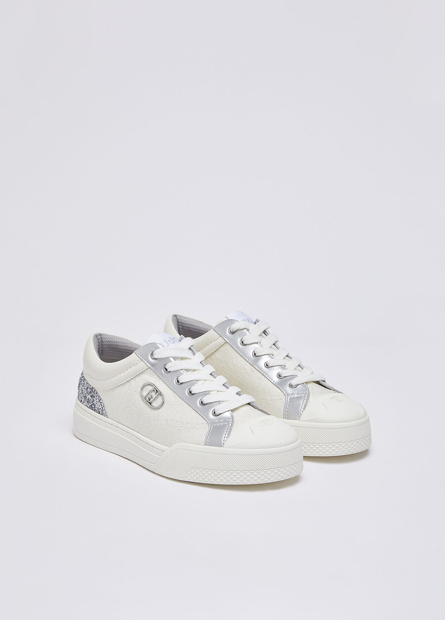 sneakers monogramma con glitter