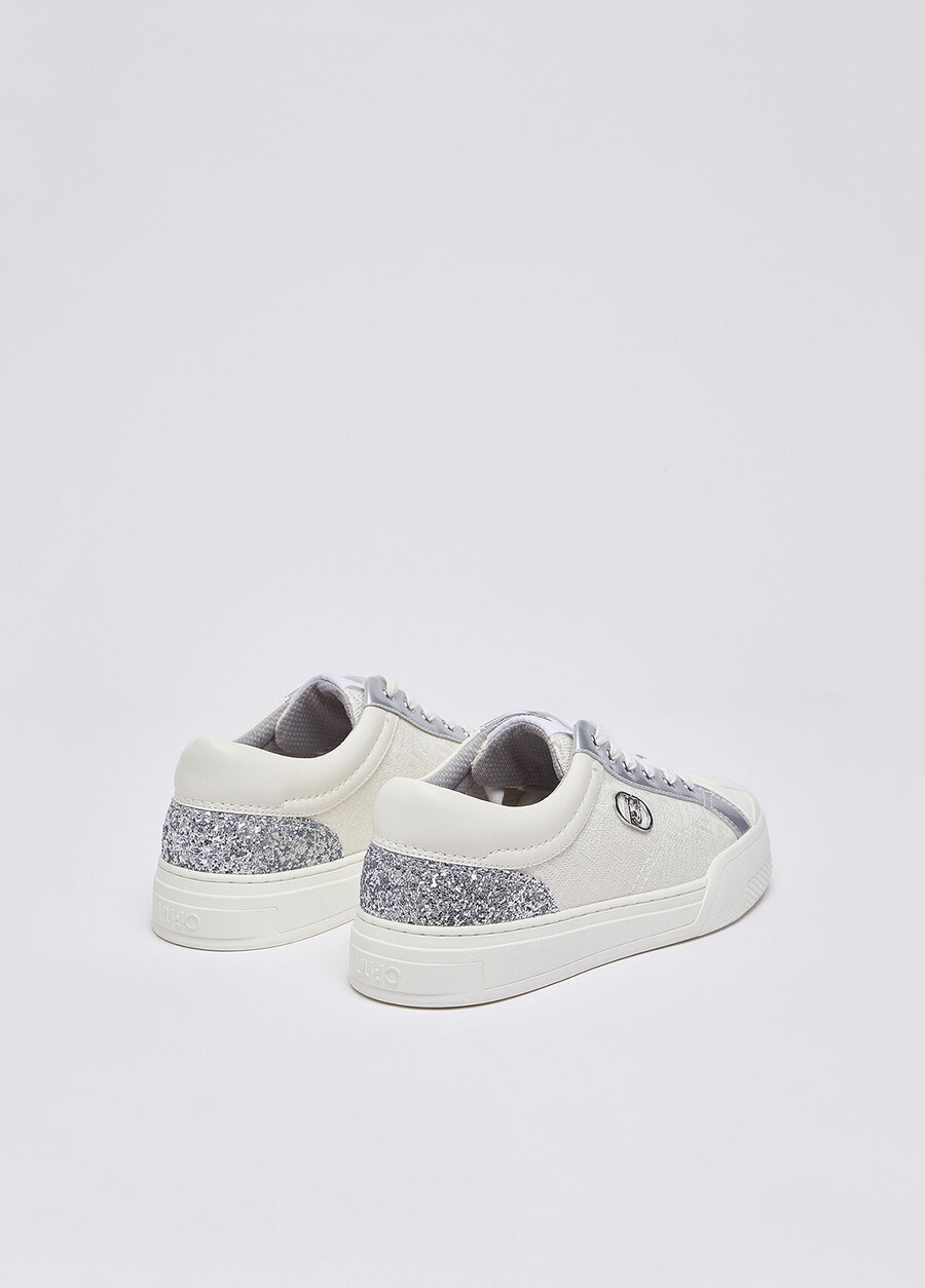 sneakers monogramma con glitter