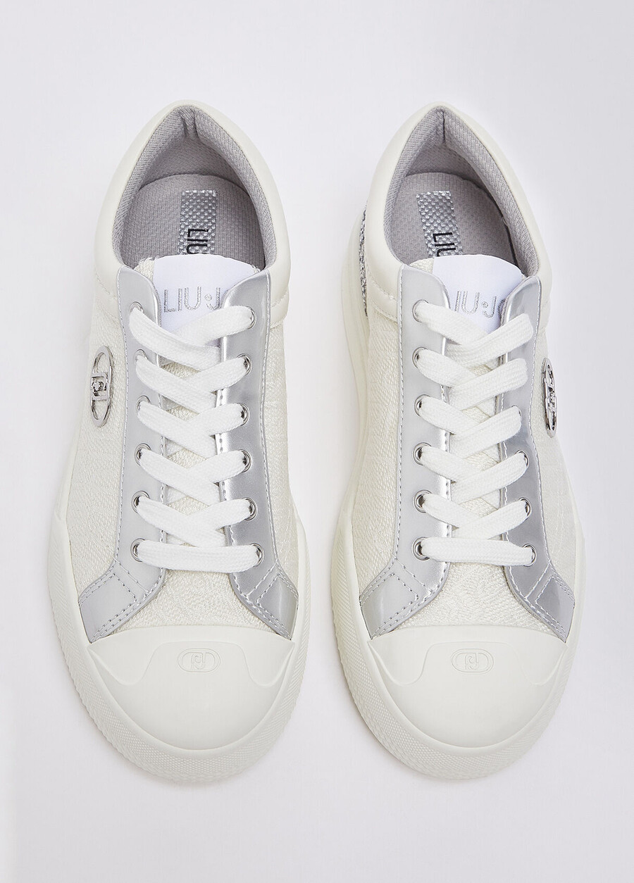 sneakers monogramma con glitter
