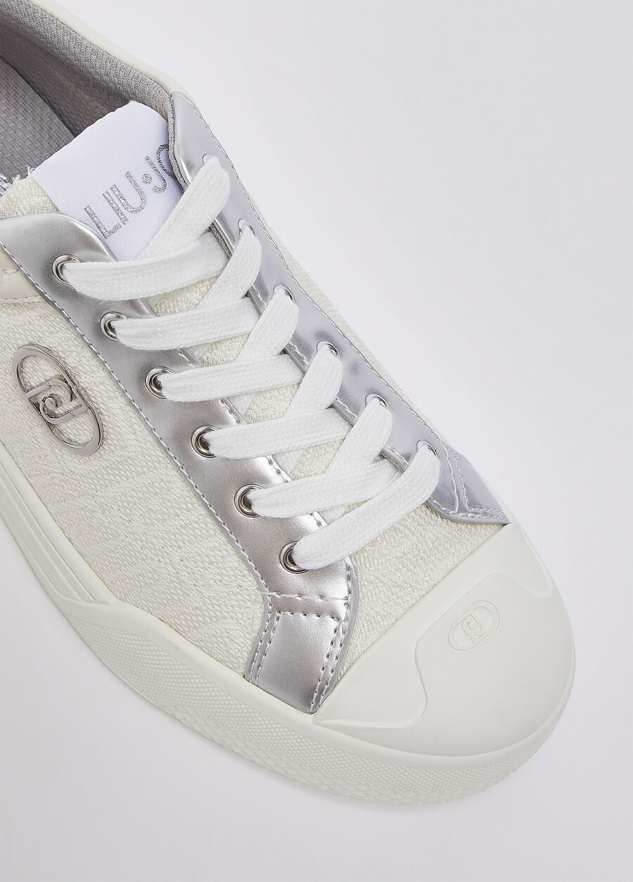 sneakers monogramma con glitter