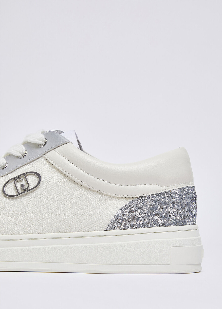 sneakers monogramma con glitter