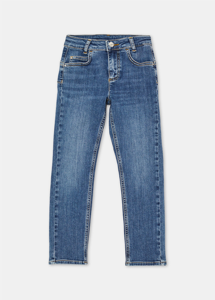 jeans in cotone a vita alta