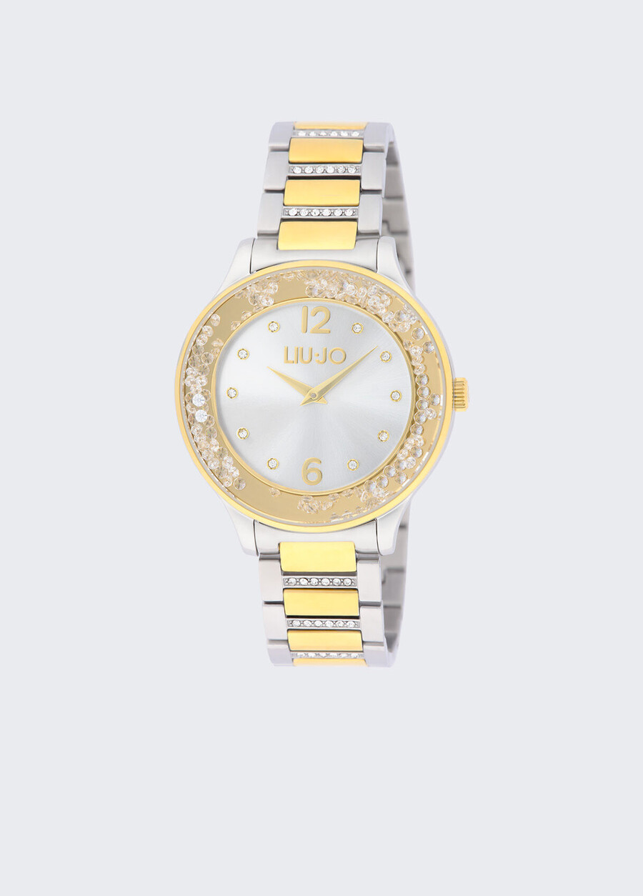 orologio in acciaio con diamanti