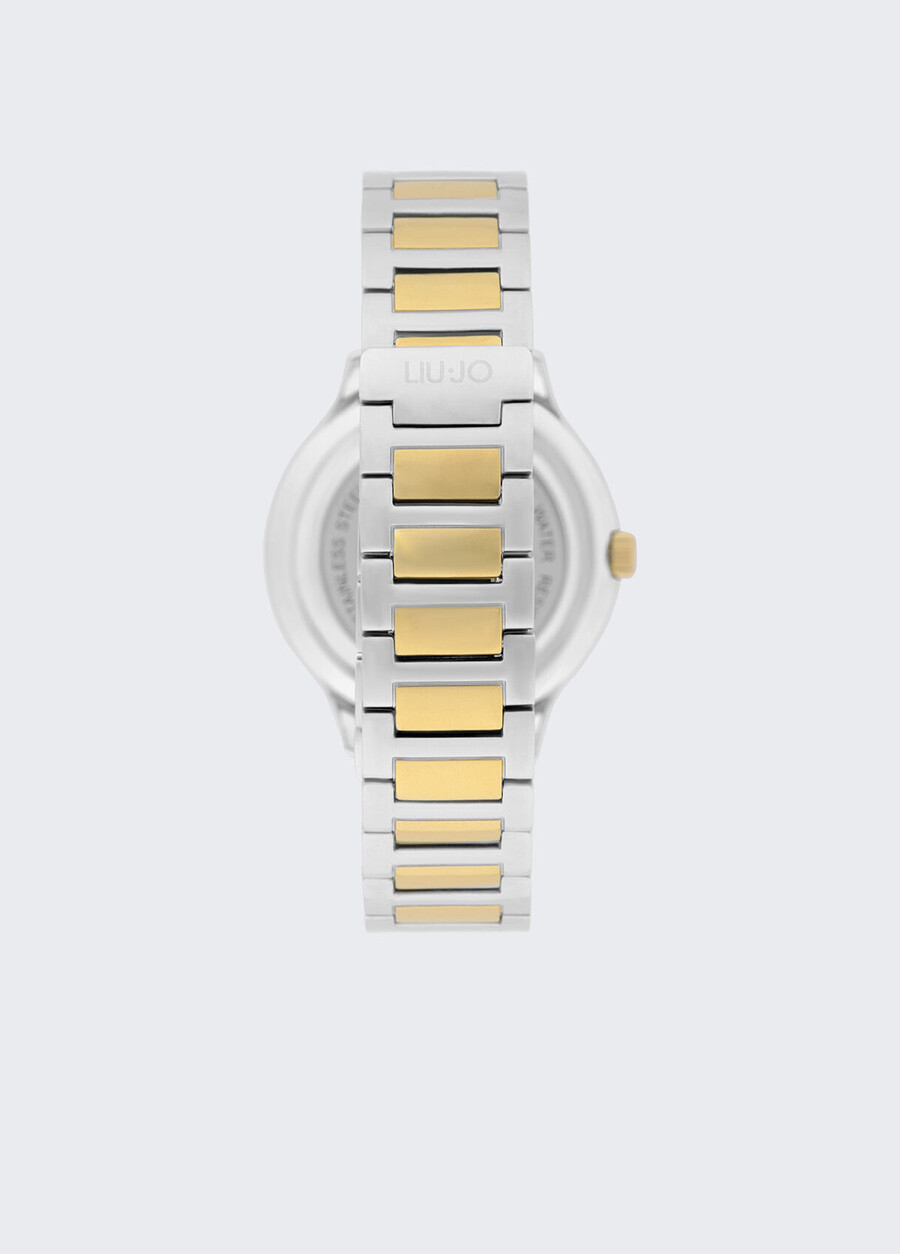 orologio in acciaio con diamanti
