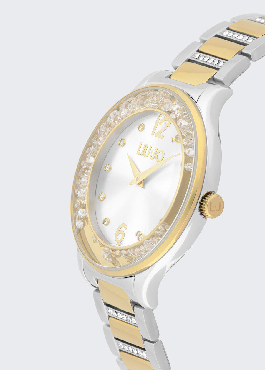 orologio in acciaio con diamanti